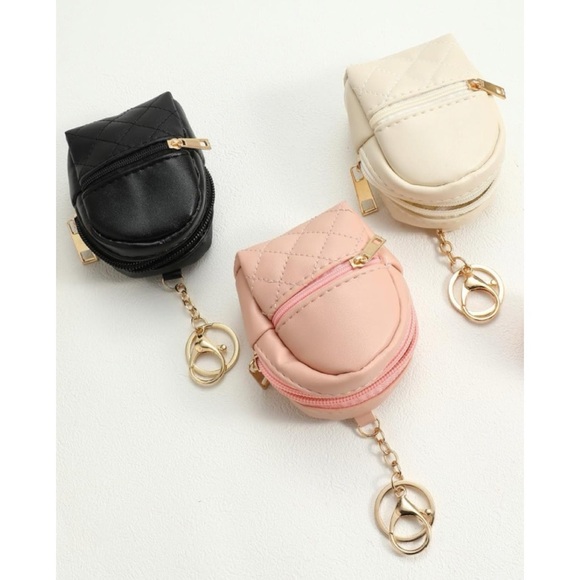 NEW⚡️Set of 3⚡️Mini Backpack Bag Charm Keychain Micro Pouch Cles Compact Wallet - Picture 3 of 6